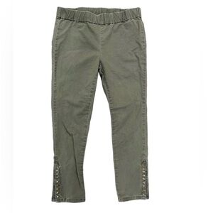 Soft Surroundings Olive Metro Denim Leggings - Size
M Button Detail